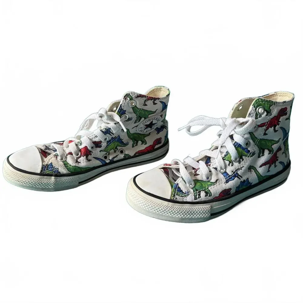 Converse Chuck Taylor All Star dinosaur print high‎ top sneakers size 2 youth